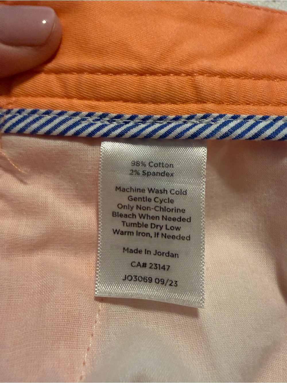 Talbots Relaxed Chino Pants | 12 Petite | Peach Cotton Stretch - Picture 4 of 6
